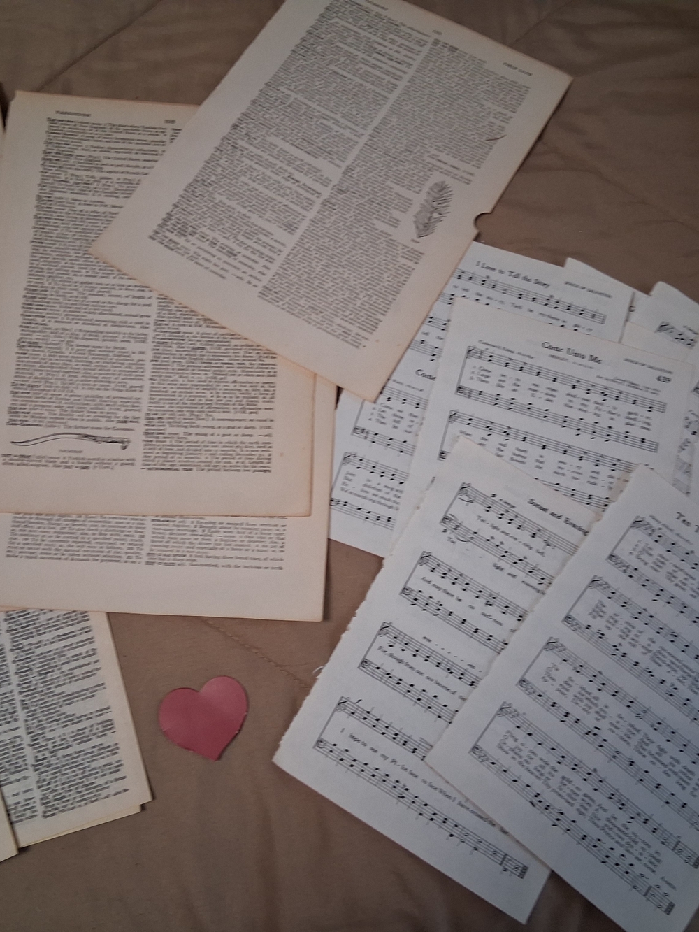 Vintage Sheet Music & Book Pages Bundle - White & Cream Junk Journals Bundle